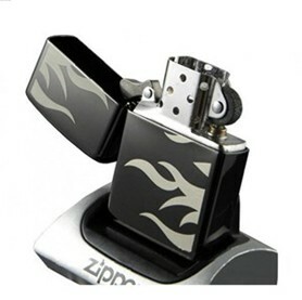 Zippo Tattoo Flame Lighter, Ebony