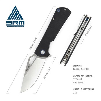 SRM Folding Blade Knife 1168-Black