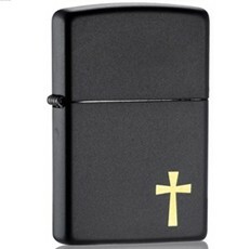 Zippo Black Matte Cross  24721