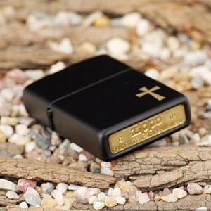 Zippo Black Matte Cross  24721