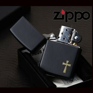 Zippo Black Matte Cross  24721