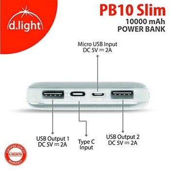 D.light PB10 Slim Power bank  - 10000 mAh