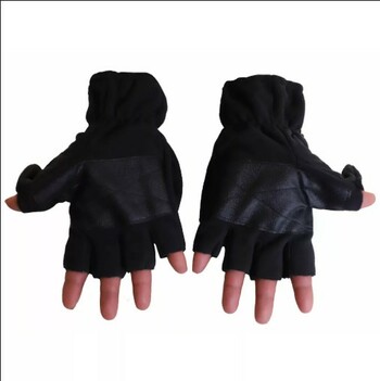 Cliff Climbers Hand Gloves Fleece Half-Cut with Black Cover