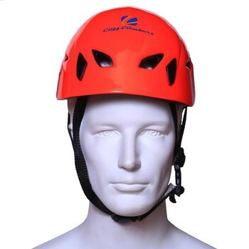 Cliff Climbers HELMET ROCK ORANGE with Headlamp Mount