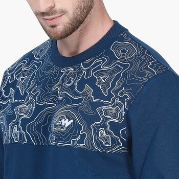 Wildcraft Crew S Shirt Arial Print Navy Blue