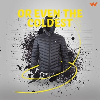 Wildcraft Men's Packable Hooded Extra-Warm Down Jacket - Black