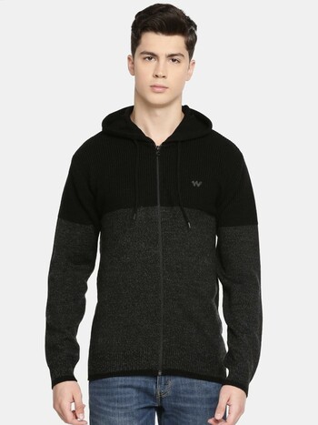 Men's Sweaters Z_Hood Black (Black & Charcoal Grey)