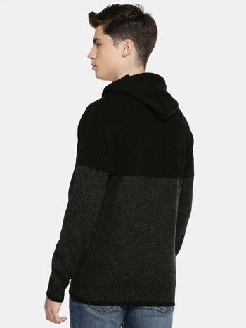 Men's Sweaters Z_Hood Black (Black & Charcoal Grey)