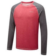 Craghoppers NosiLife Bayame Long Sleeve Tee Baselayer (Insect Repellent) (Red-Blk-Pepper)