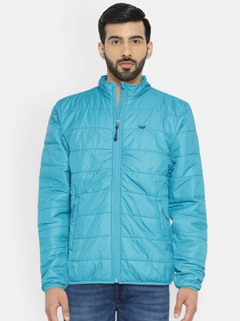 Men Blue Solid Lightweight Puffer Micro Pack Jacket