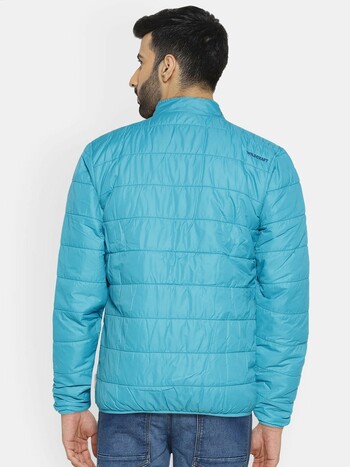 Men Blue Solid Lightweight Puffer Micro Pack Jacket