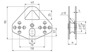 Vertical Tandem Double Pulley-steel-22KN