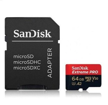 Sandisk Extreme Pro 64GB microSDXC UHS-I Card with SD Adapter