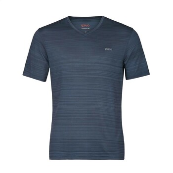 Gokyo Hiking & Travel V Neck Ultralight t shirt - Navy